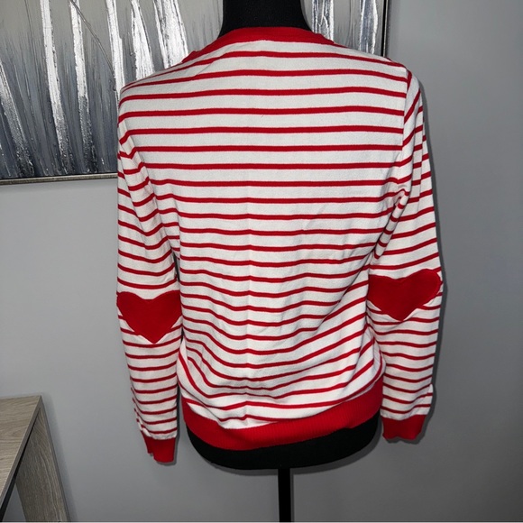 ASOS Striped Sweater w/ Elbow Heart Patches - Picture 2 of 3